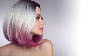 girl with ombre pink bob