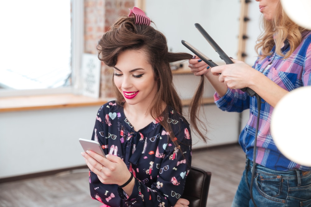 stylist doing hair